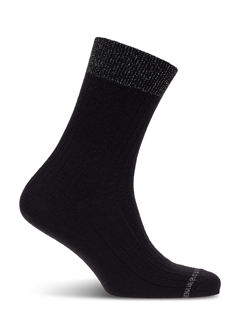 mp Denmark - Erina wool rib socks - almindelige strømper - black - 1