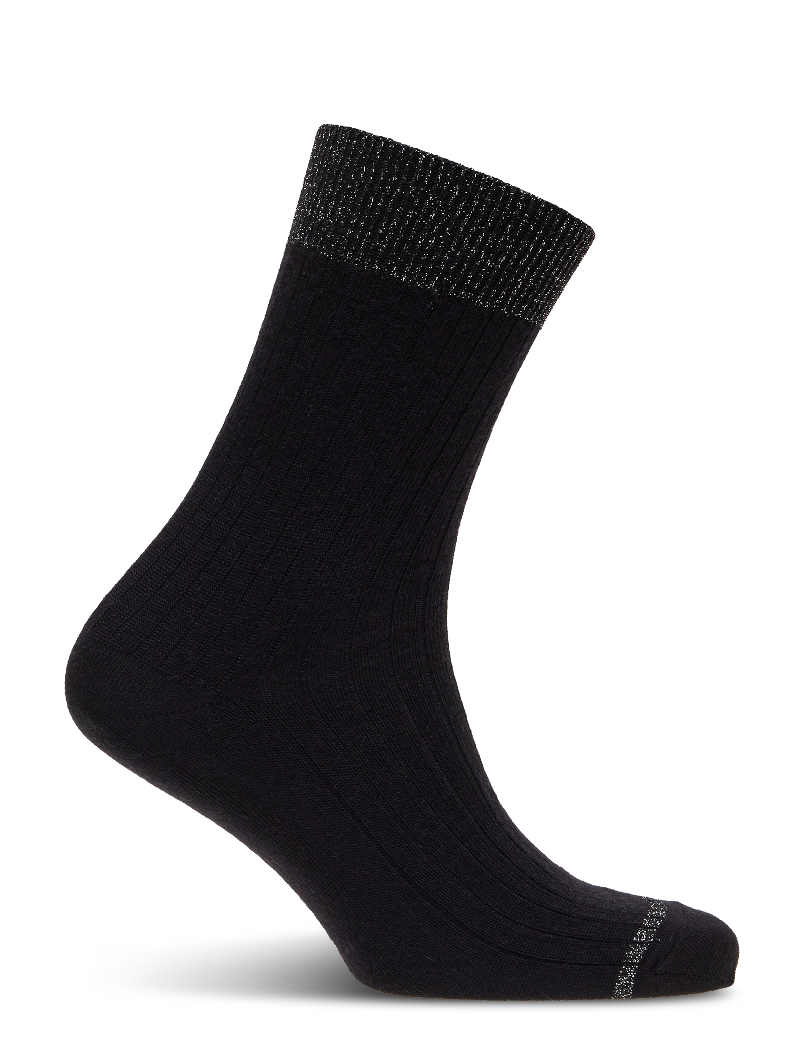 mp Denmark - Erina wool rib socks - paprastos kojinės - black - 1