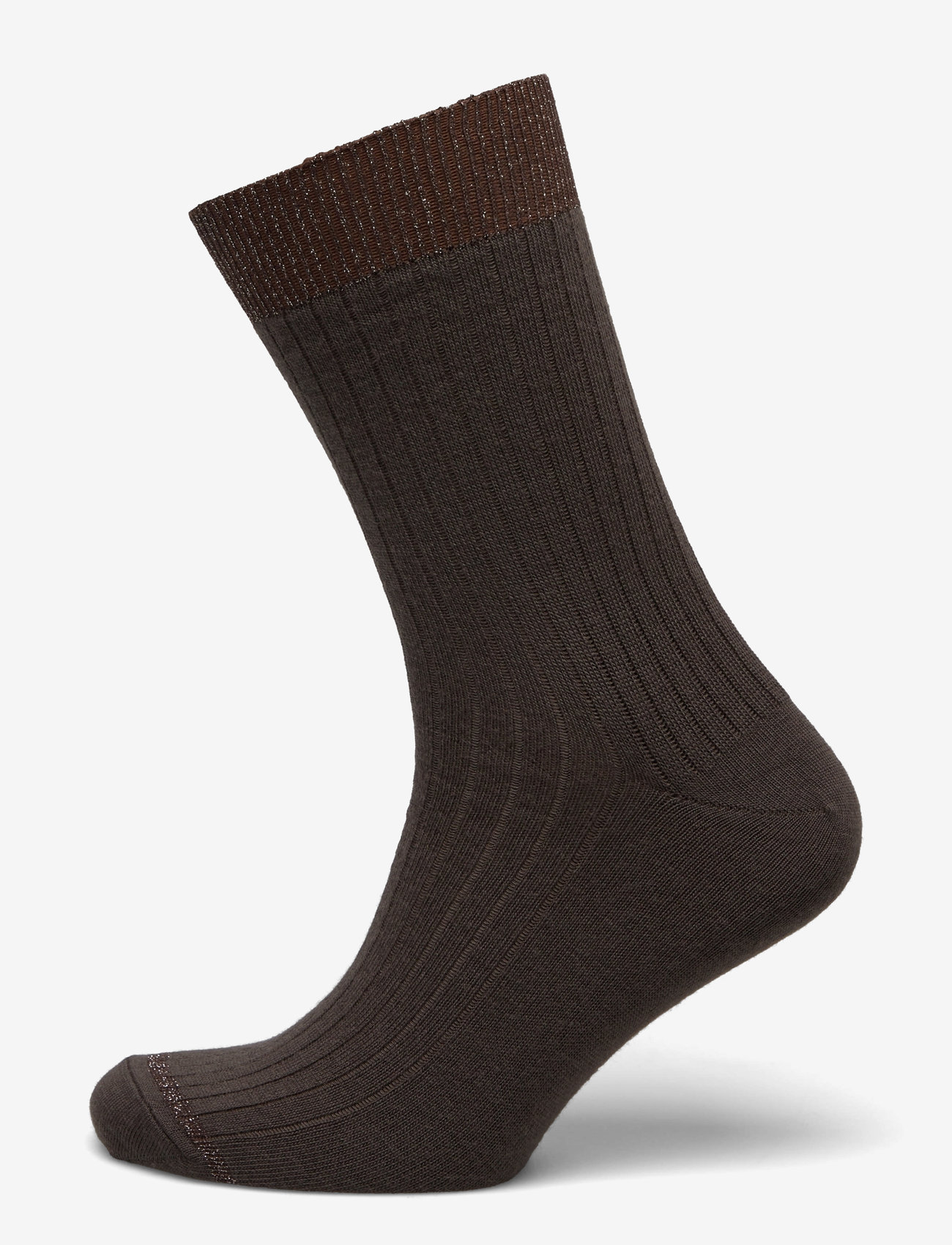 mp Denmark - Erina wool rib socks - dark brown - 0