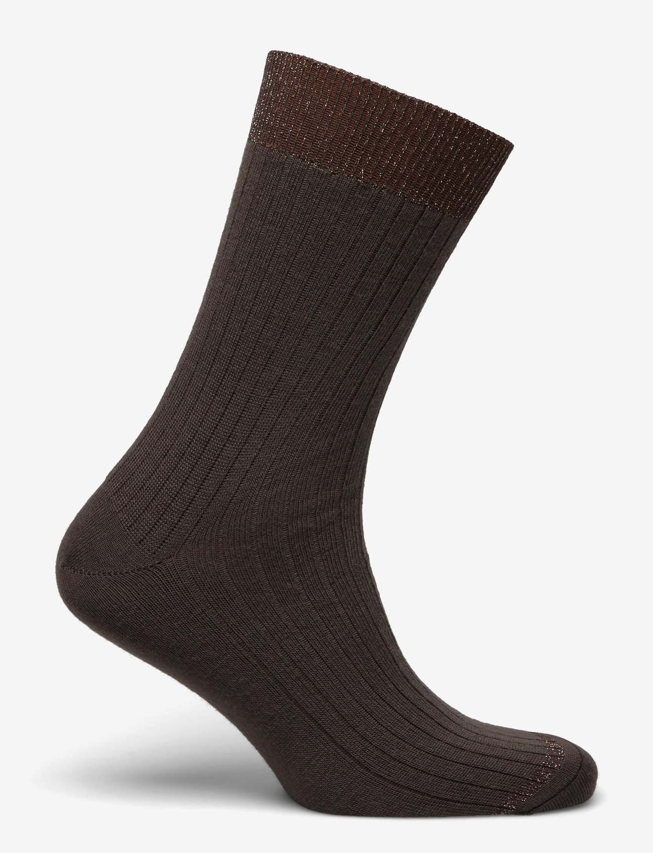 mp Denmark - Erina wool rib socks - dark brown - 1