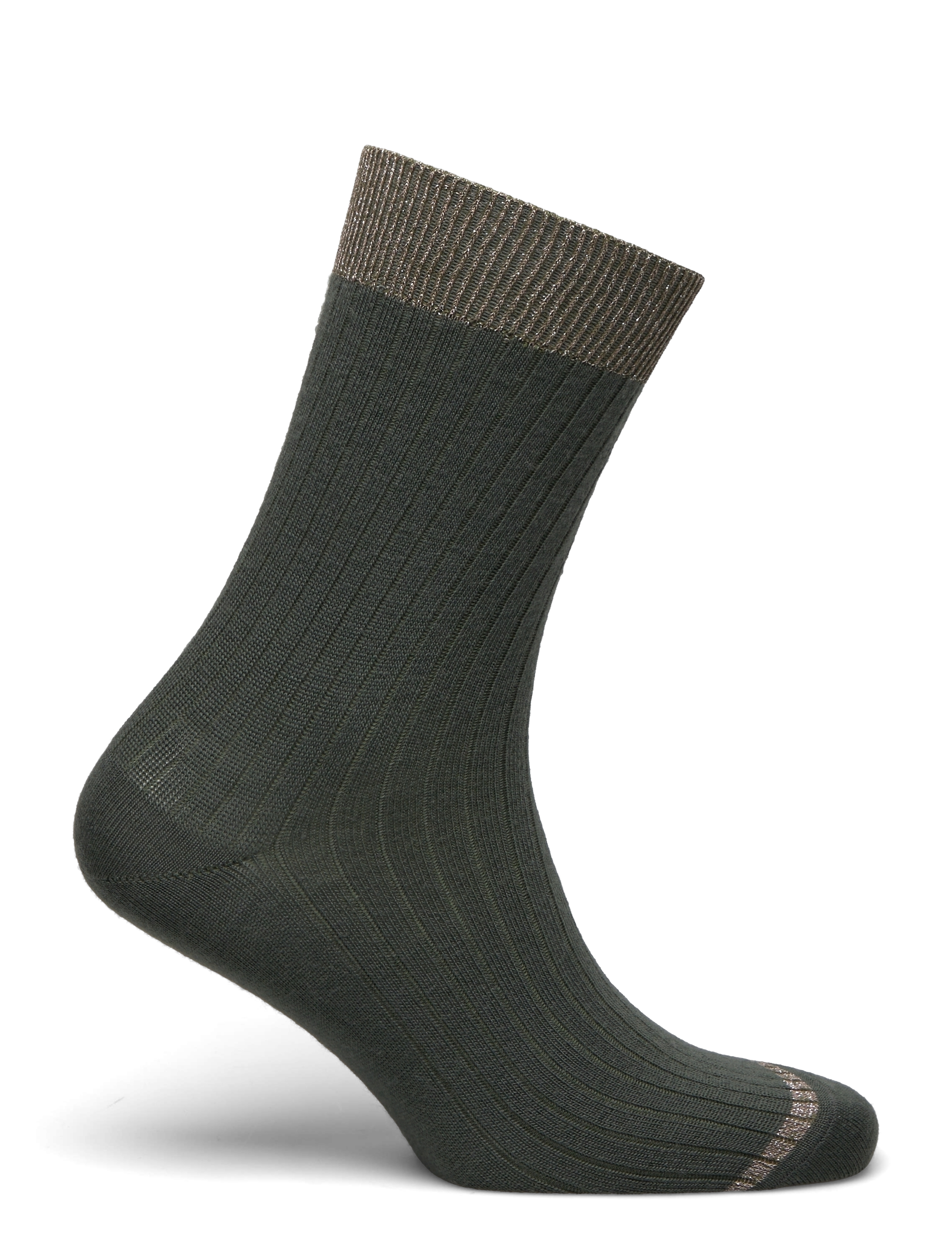 mp Denmark - Erina wool rib socks - dusty ivy - 1