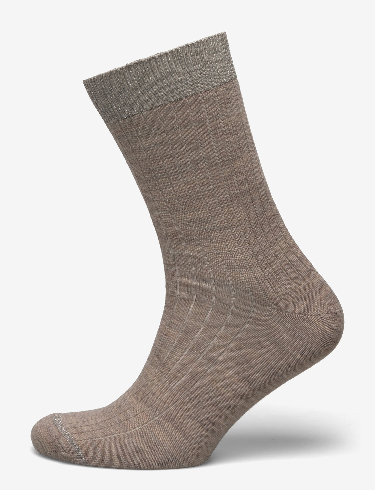 mp Denmark - Erina wool rib socks - light brown melange - 0