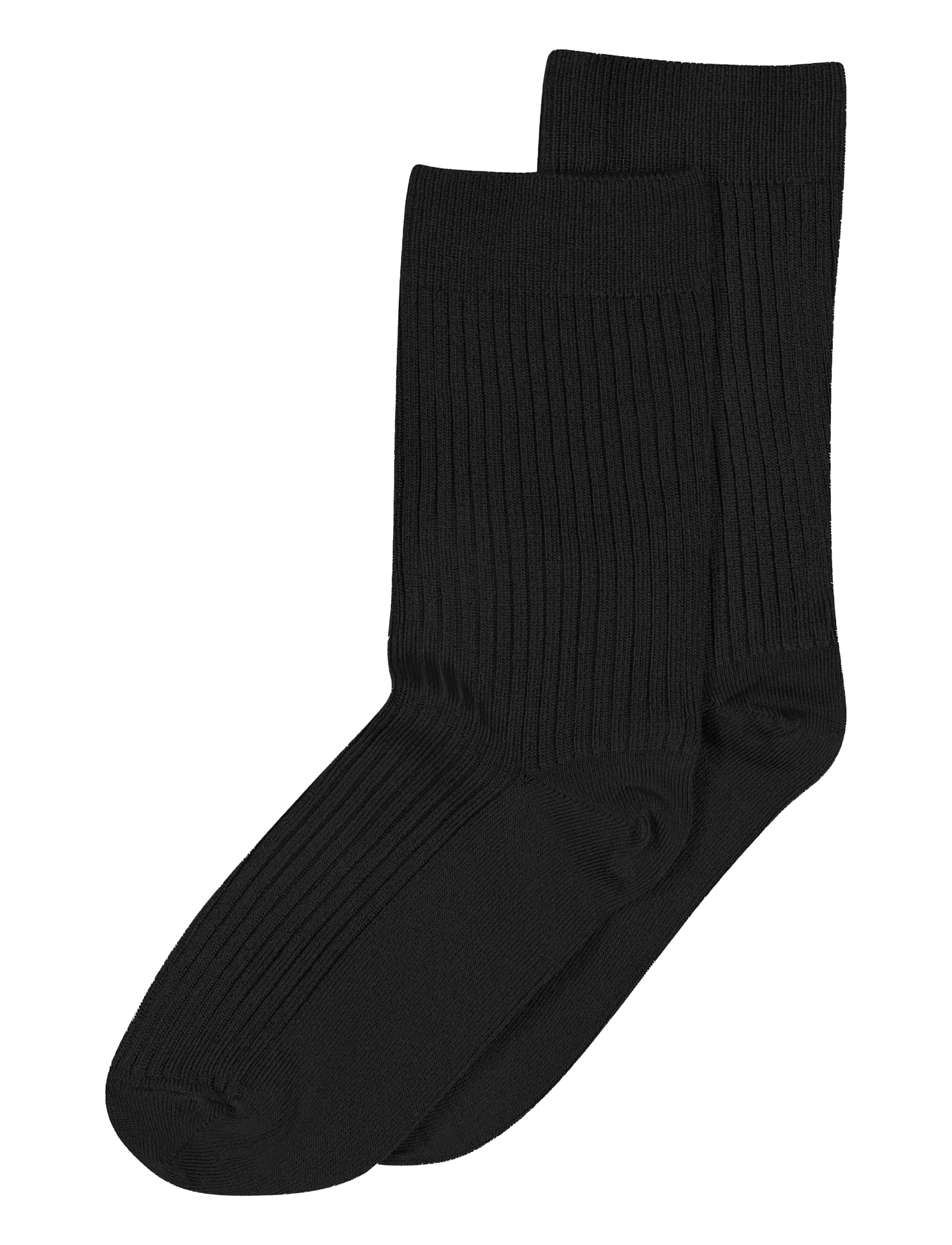 Vicky viscose rib socks - BLACK