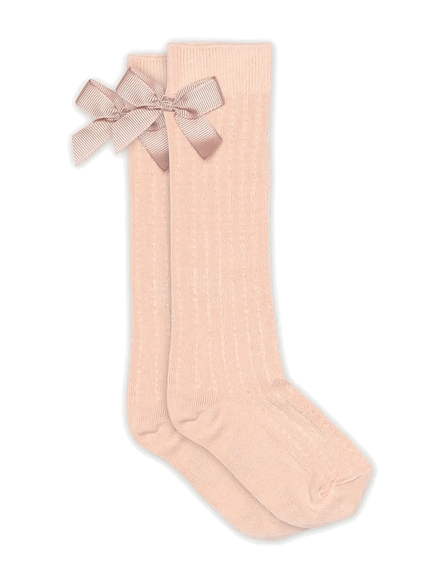 mp Denmark - Liva knee socks - bow - baby-socken - rose dust - 0