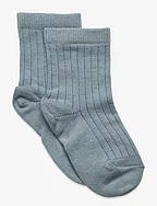 Cotton rib socks - DUSTY BLUE