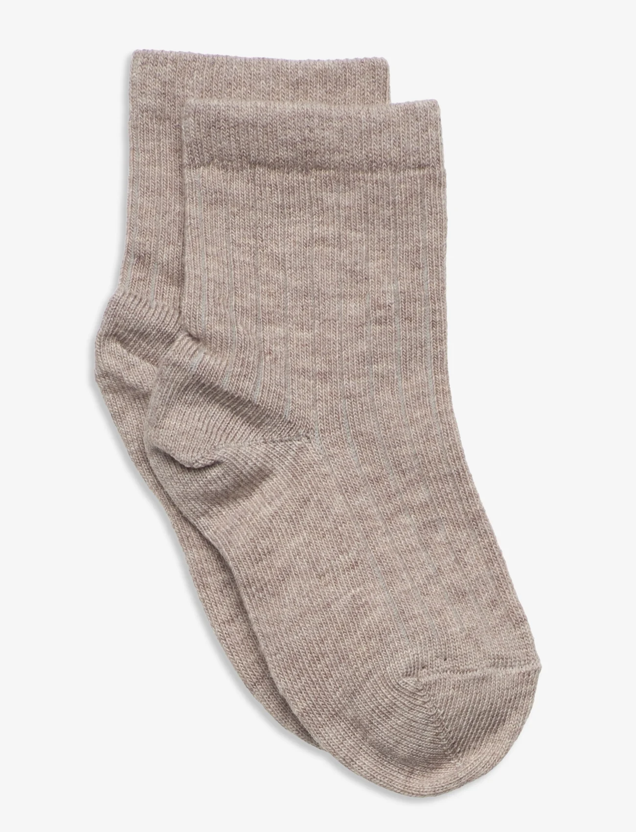 mp Denmark - Cotton rib socks - lowest prices - light brown melange - 0