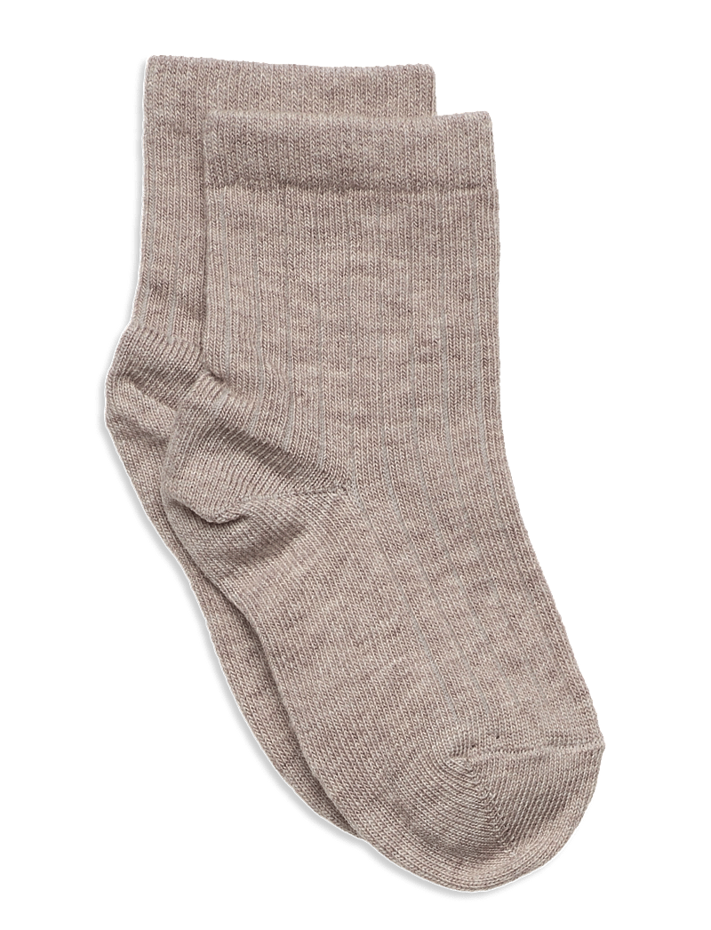 mp Denmark - Cotton rib socks - strumpor - light brown melange - 0