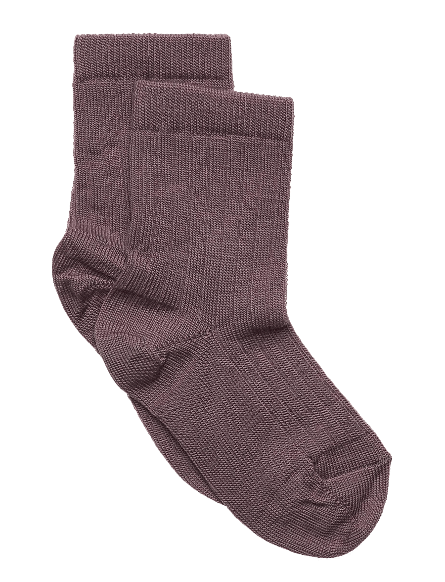mp Denmark - Wool rib socks - socks - dark purple dove - 0