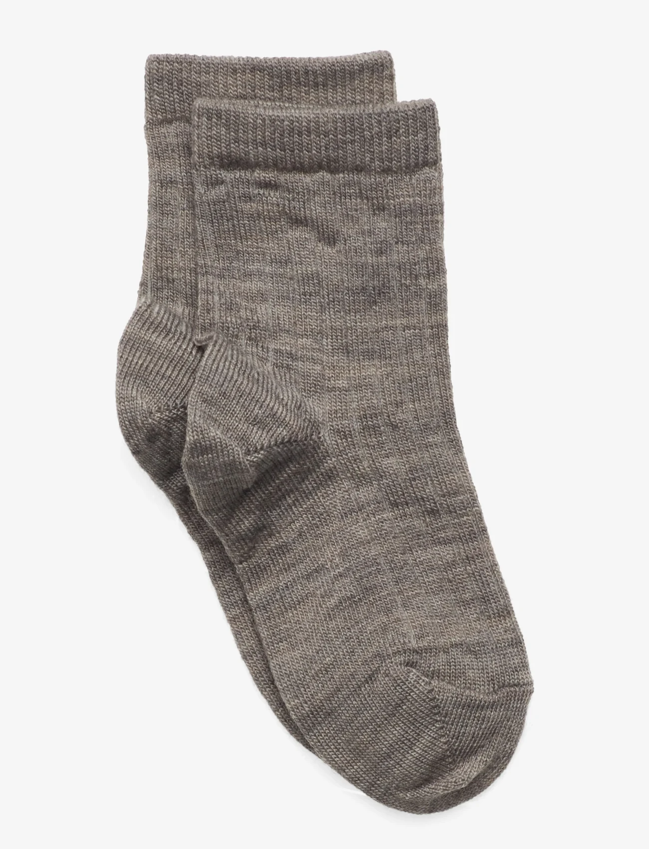 mp Denmark - Wool rib socks - sokken - light brown melange - 0