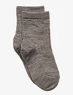 Wool rib socks - LIGHT BROWN MELANGE