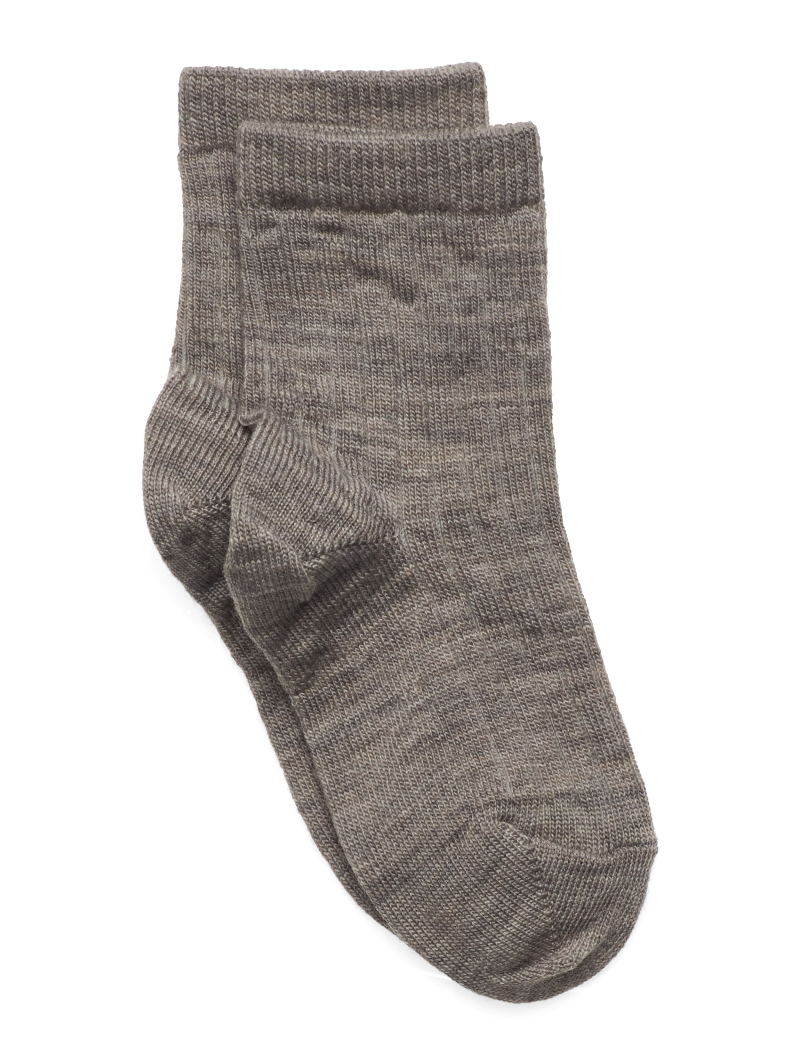 mp Denmark Wool rib socks - Strumpor - LIGHT BROWN MELANGE / brown