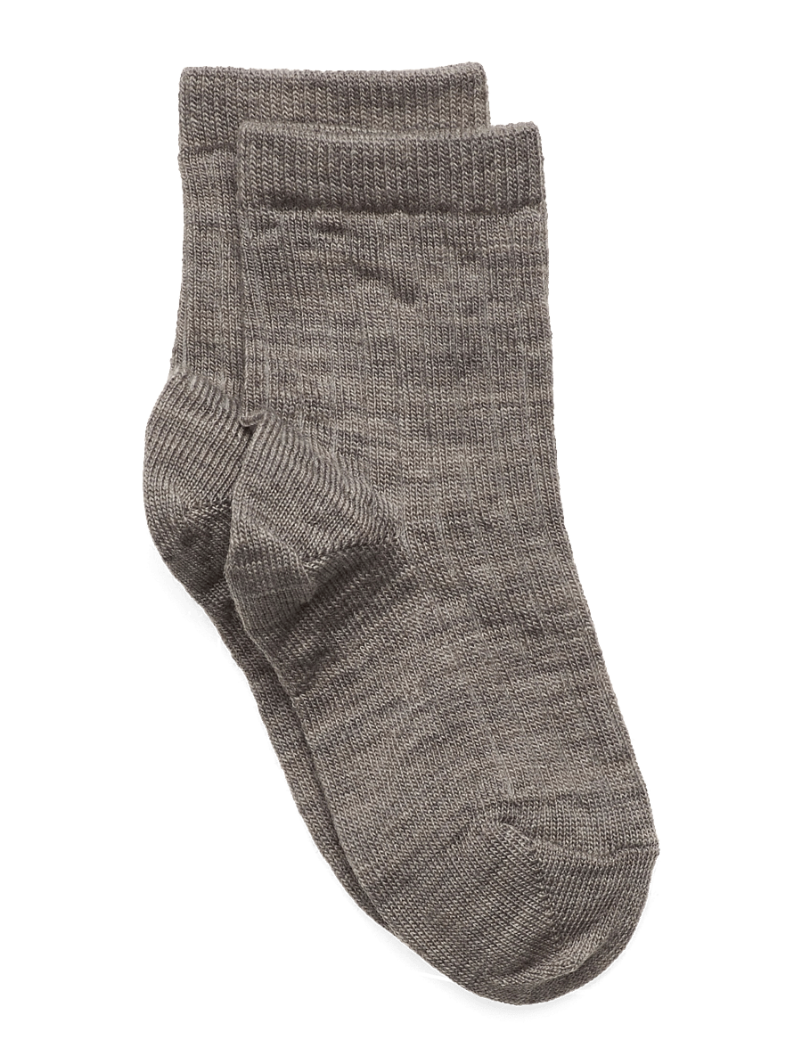 mp Denmark - Wool rib socks - strümpfe - light brown melange - 0
