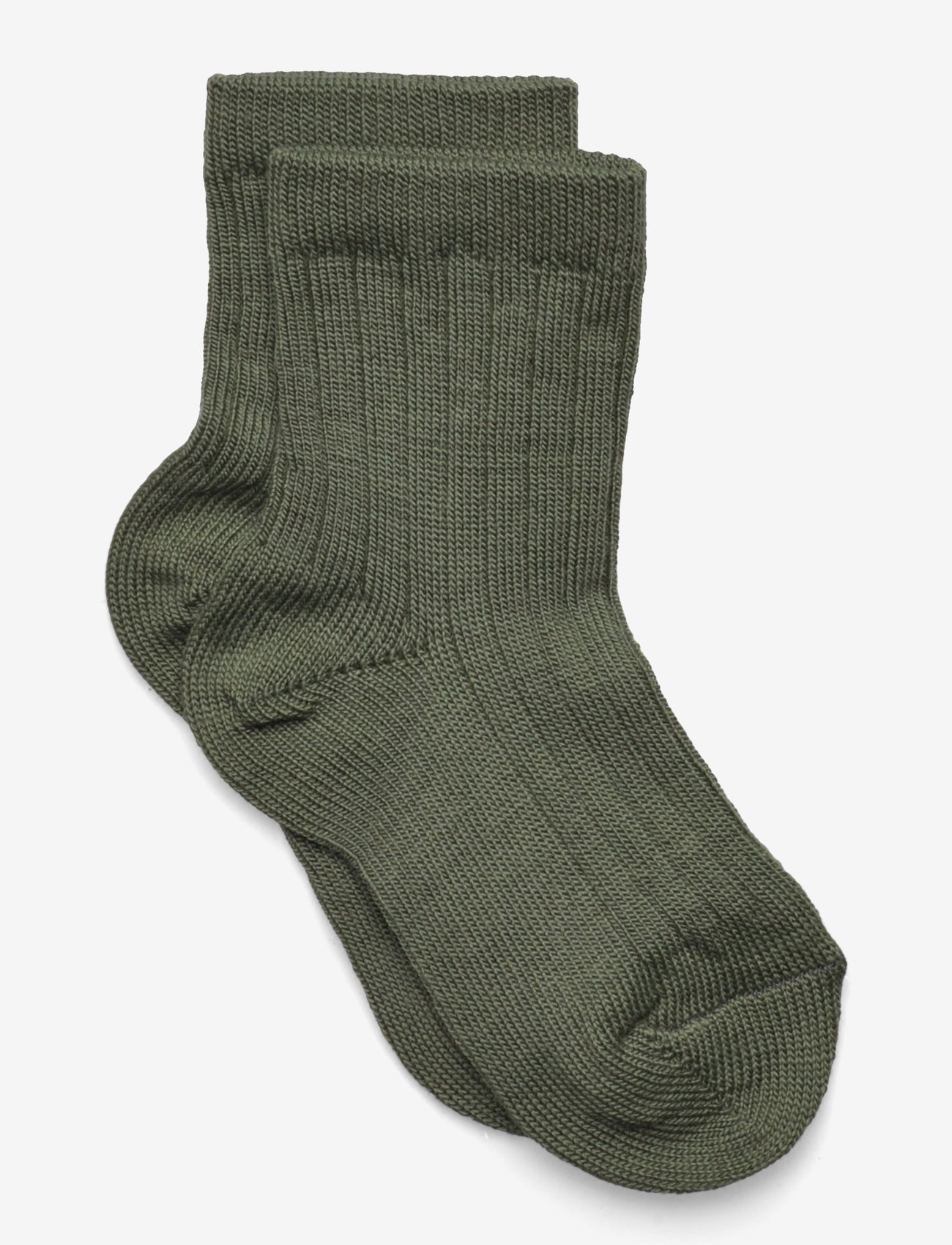 mp Denmark - Wool rib socks - efterårstøj - olivine - 0