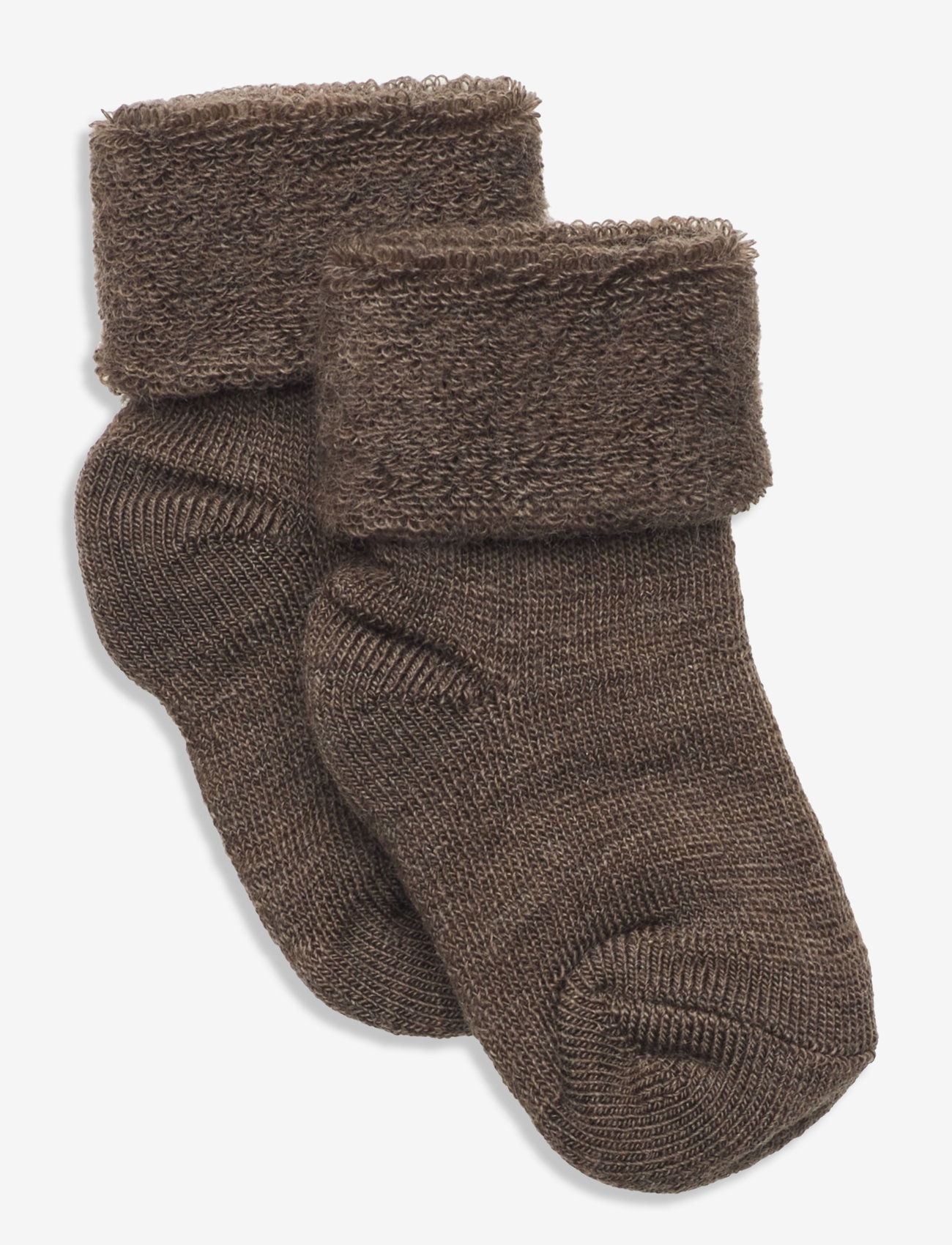 mp Denmark - ANKLESOCK TERRY WOOL BABY - bebisstrumpor - brown melange - 0