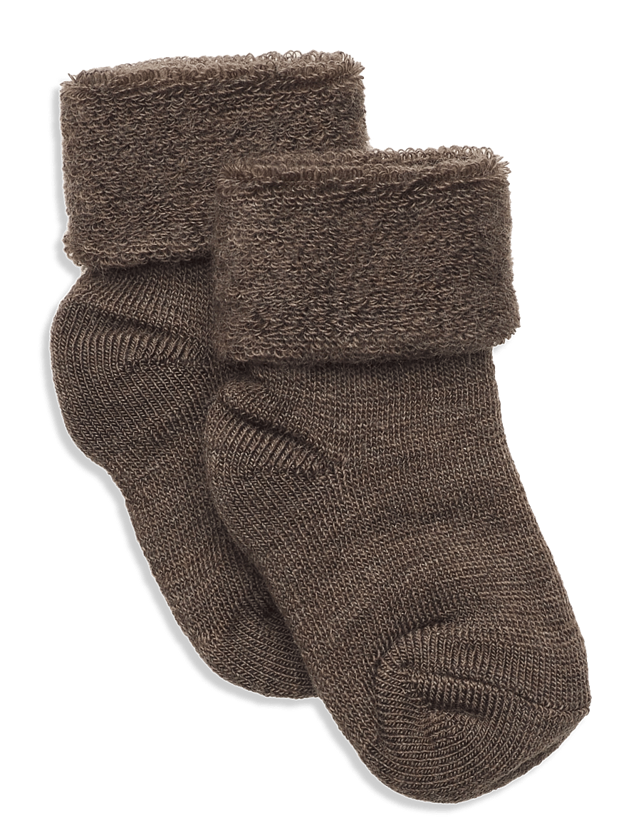 mp Denmark - Wool baby socks - baby socks - brown melange - 0