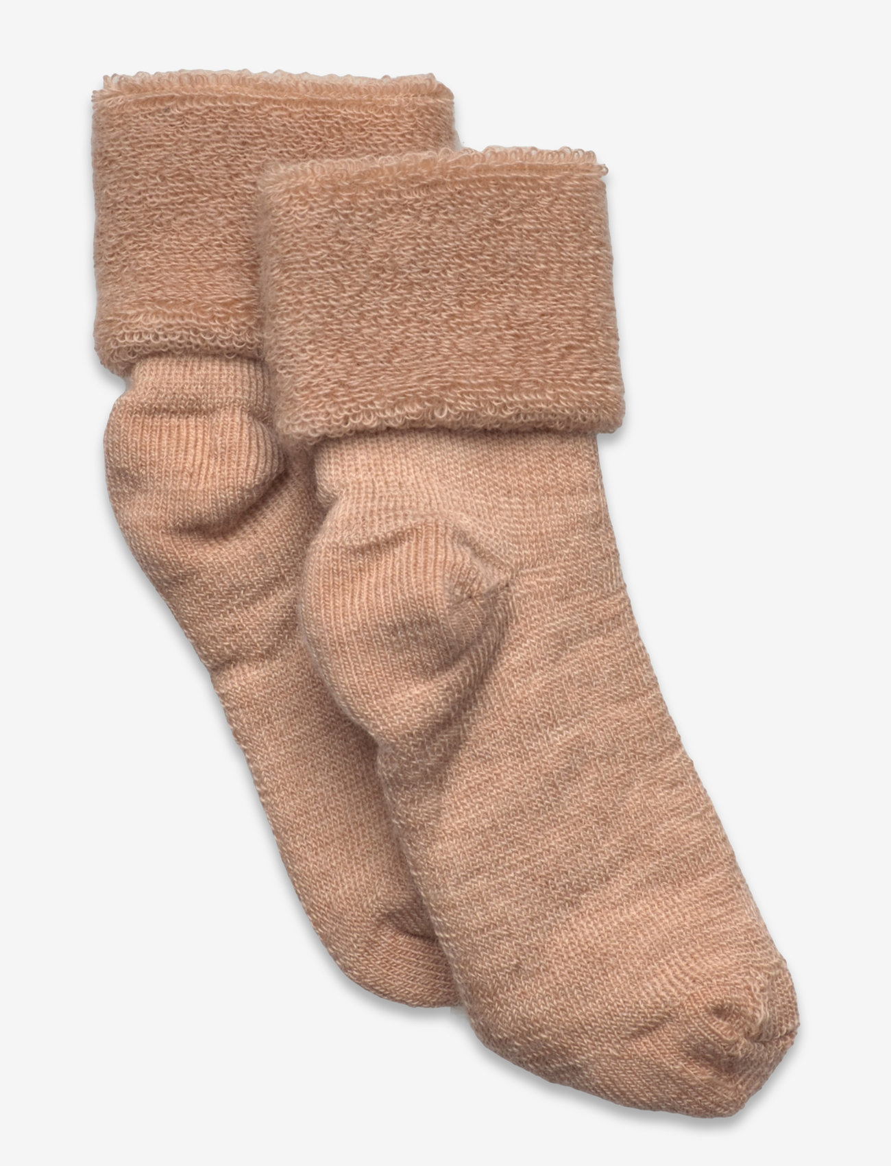 mp Denmark - Wool baby socks - bebisstrumpor - camel melange - 0