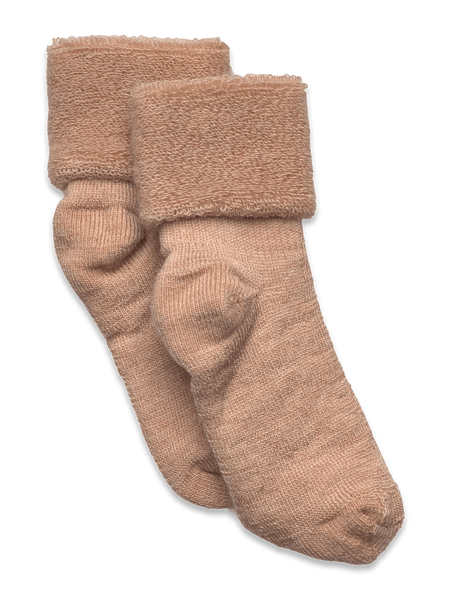 mp Denmark - Wool baby socks - baby-socken - camel melange - 0