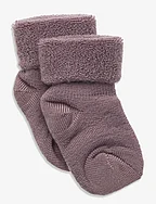 Wool baby socks - DARK PURPLE DOVE