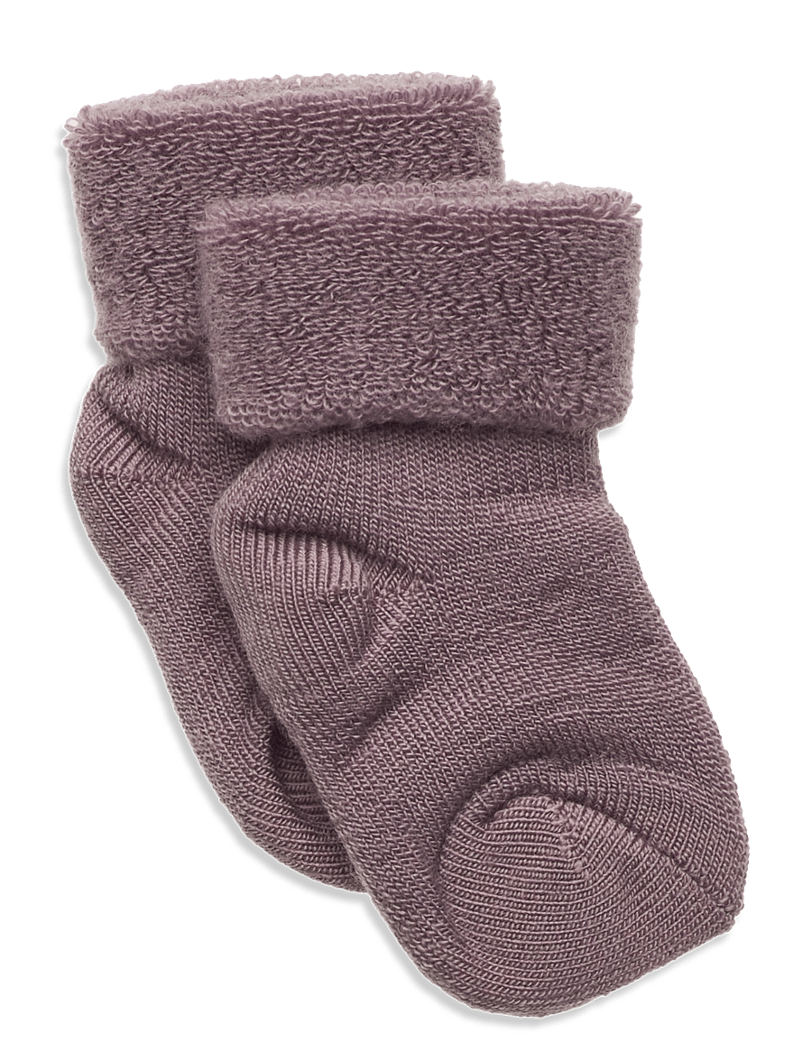 mp Denmark - Wool baby socks - baby-socken - dark purple dove - 0
