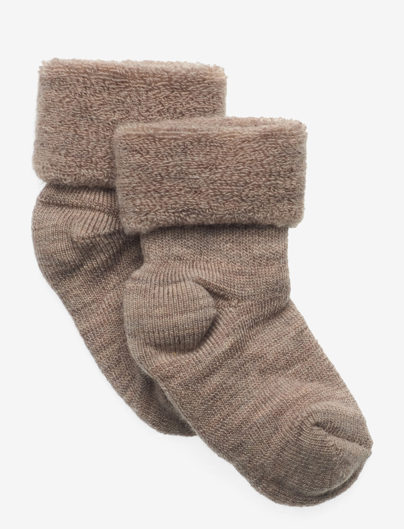 mp Denmark - ANKLESOCK TERRY WOOL BABY - bebisstrumpor - light brown melange - 0