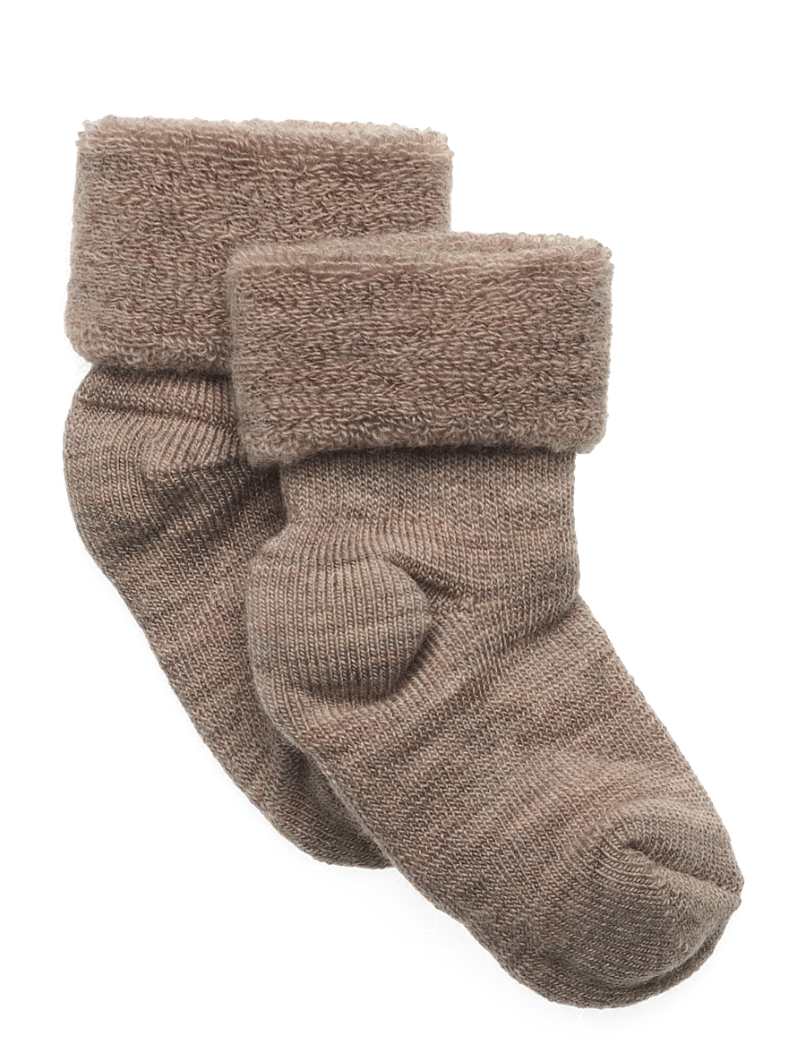 mp Denmark - Wool baby socks - baby-socken - light brown melange - 0