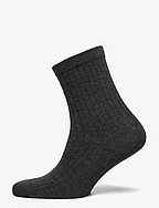 Wool rib socks - DARK GREY MELANGE