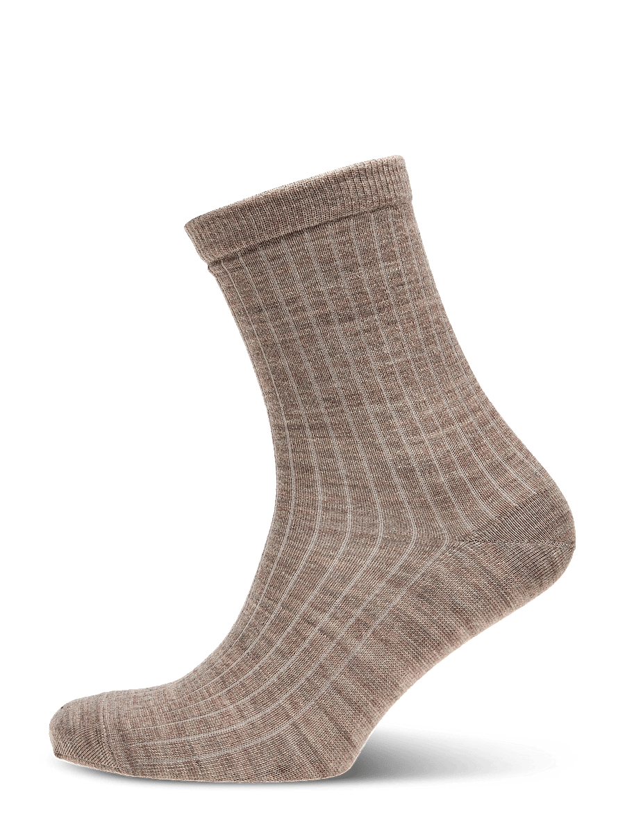 mp Denmark - Wool rib socks - normale socken - light brown melange - 0