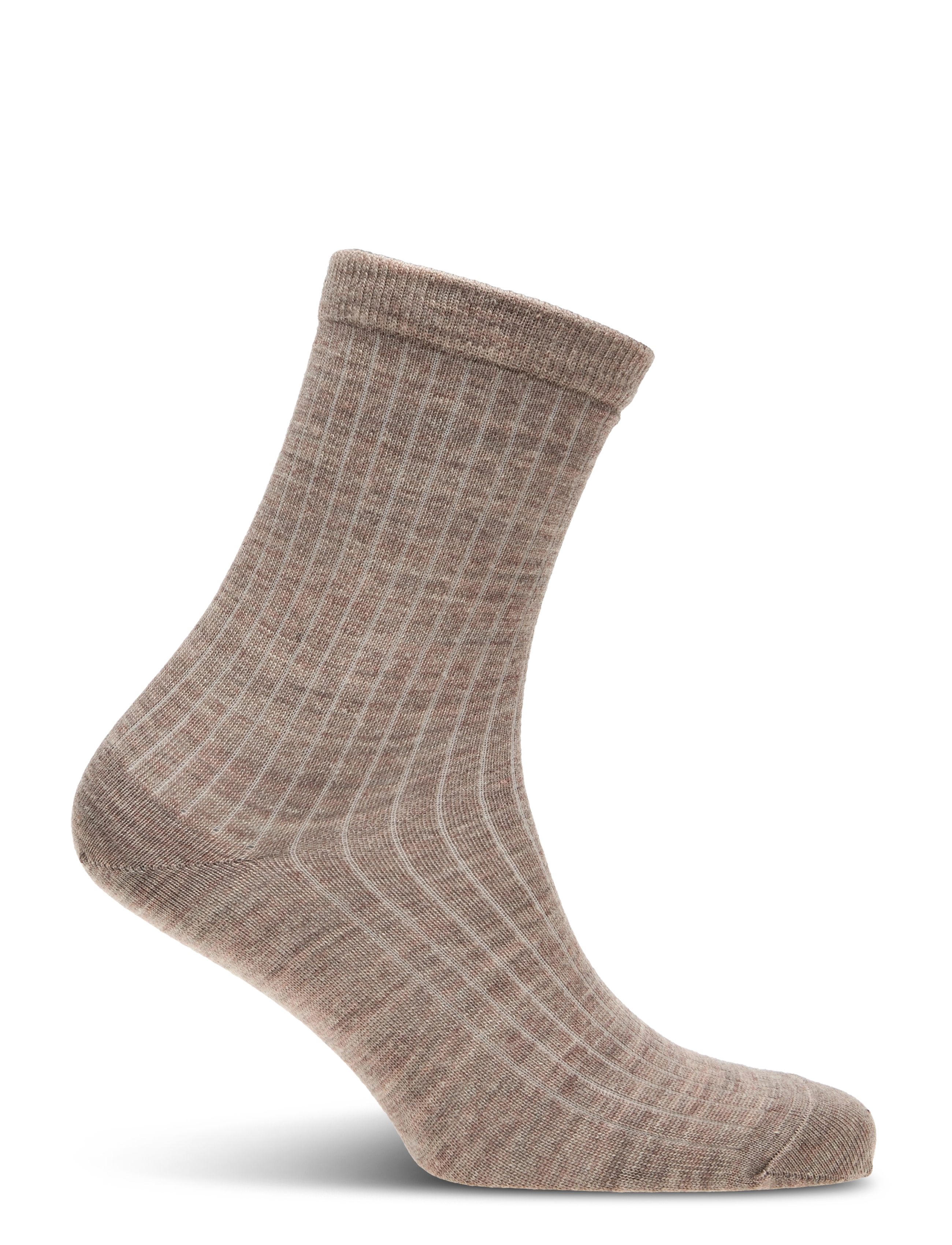mp Denmark - Wool rib socks - lowest prices - light brown melange - 1