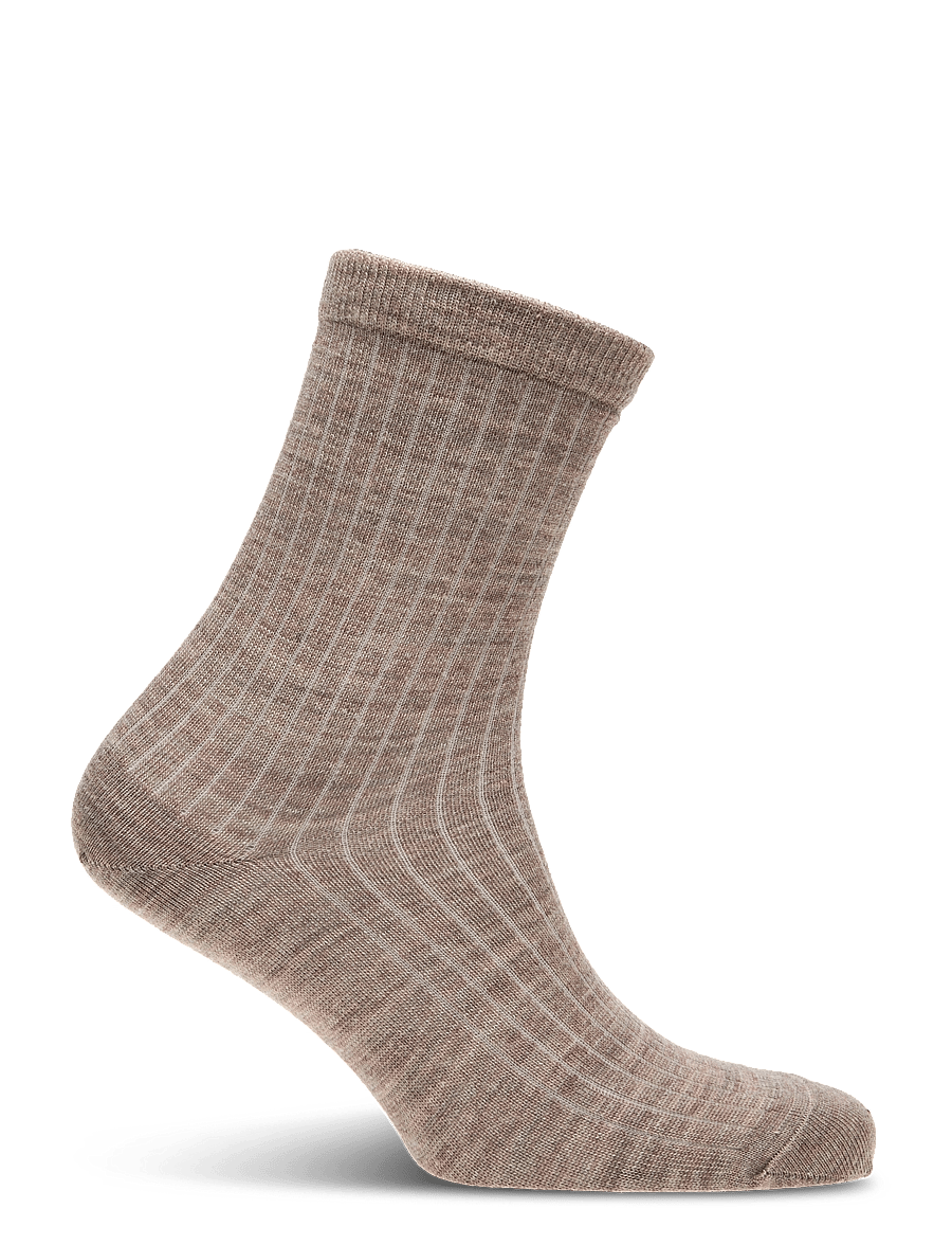mp Denmark - Wool rib socks - normale socken - light brown melange - 1