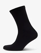 Wool/cotton socks - BLACK