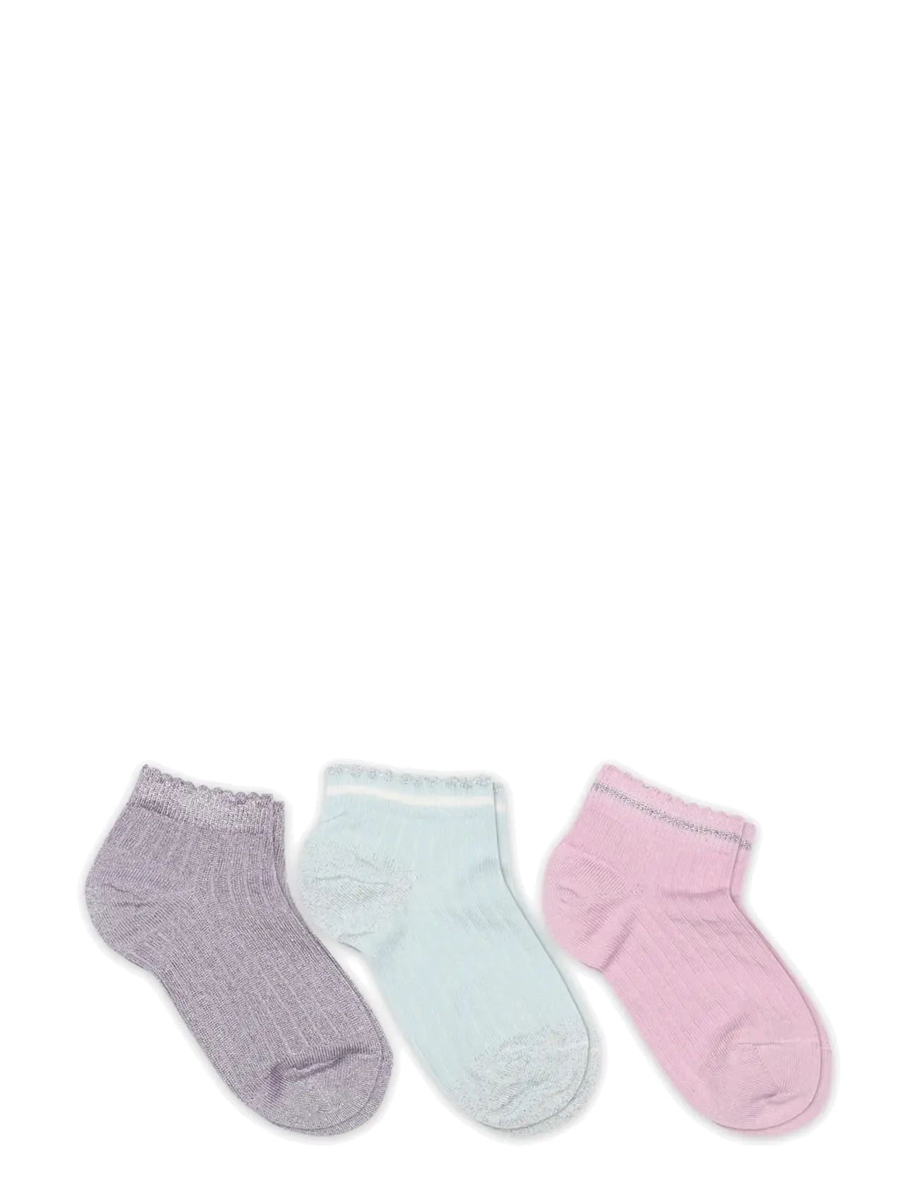 mp Denmark Petra Sneaker Socks 3-Pack, Børn, Flæsekantede Sneaker Sokker, Multi/mønstret, Str: 37/39