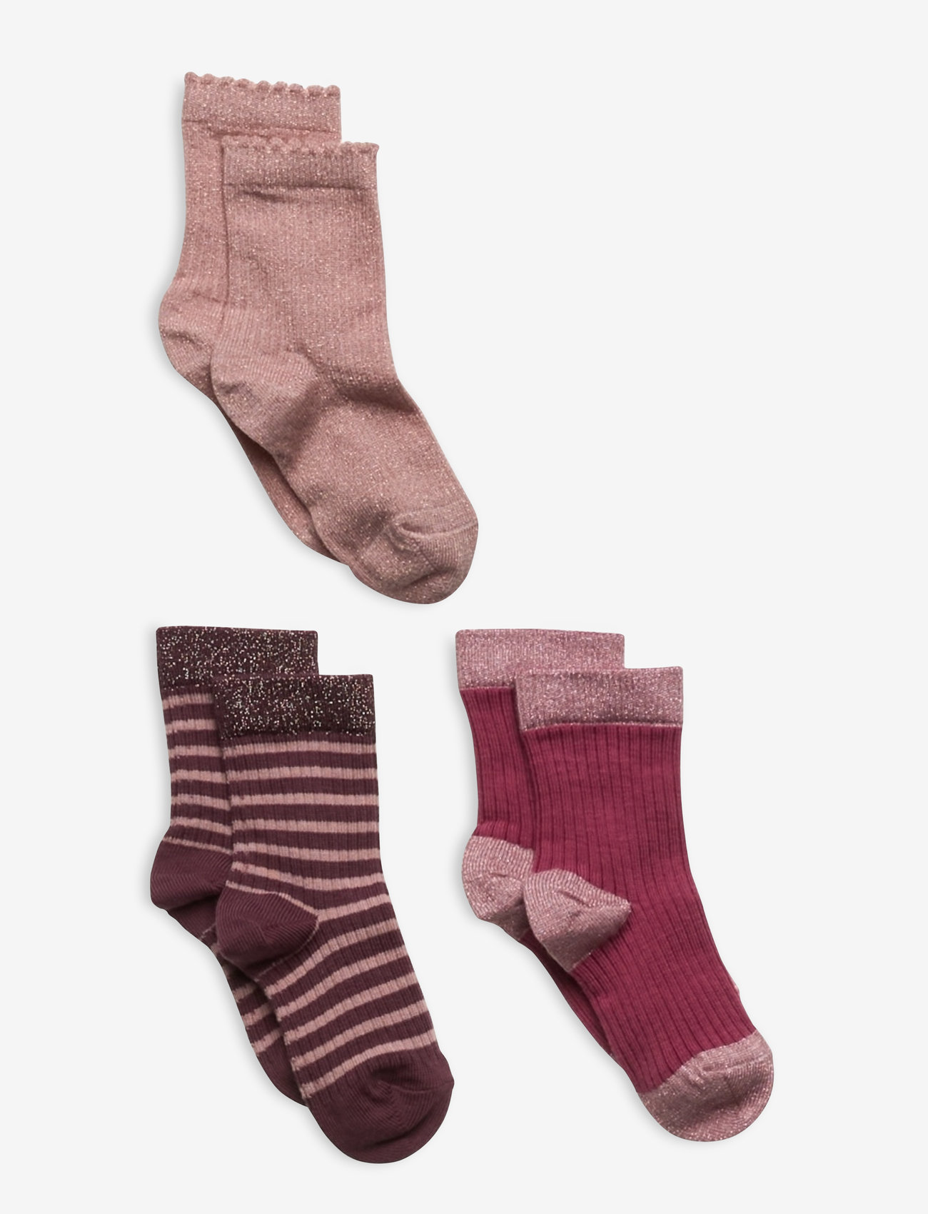 mp Denmark - Dagmar socks - 3-pack - silver pink - 0