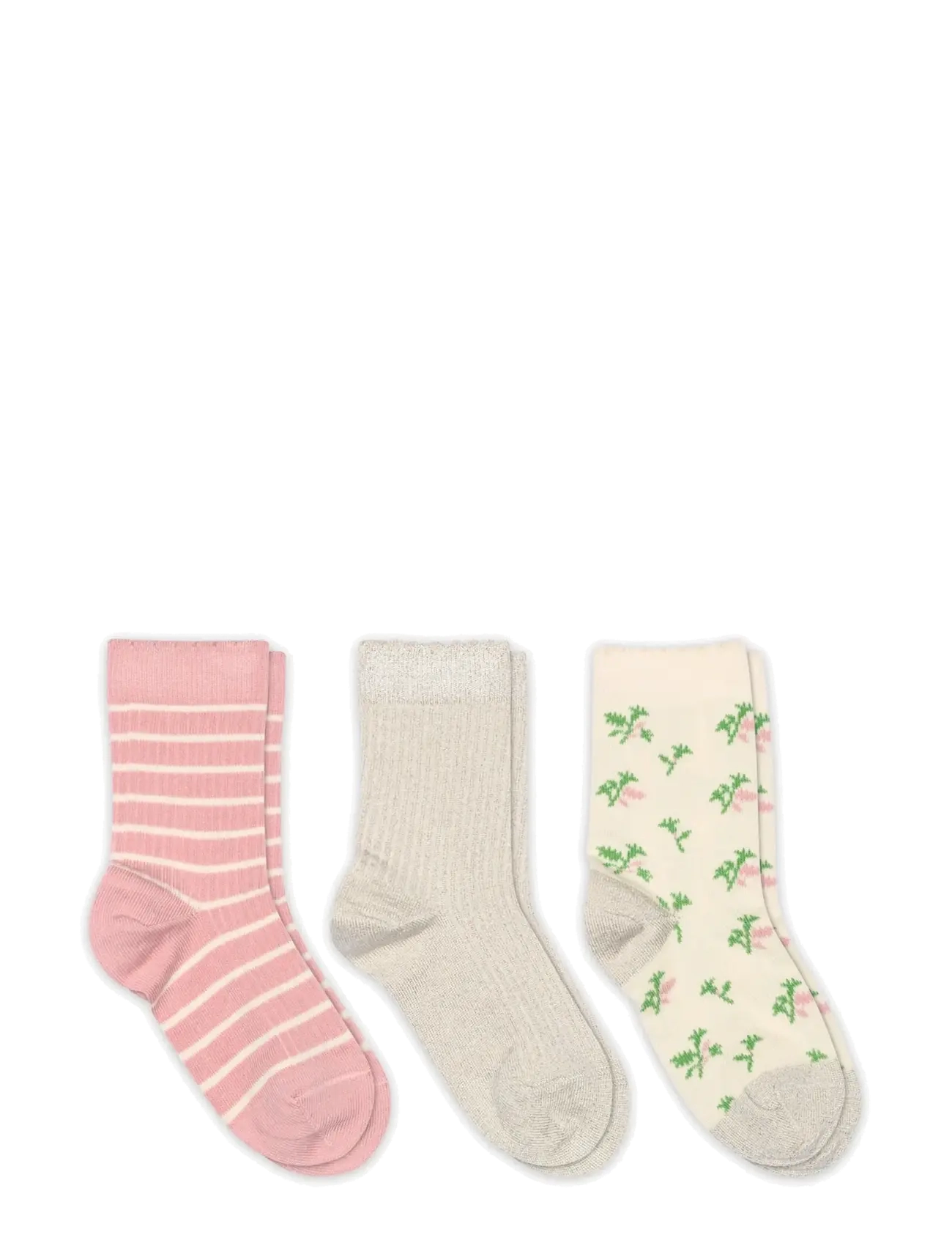 mp Denmark Thora socks - 3-pack - Strumpor - SILVER PINK / multi