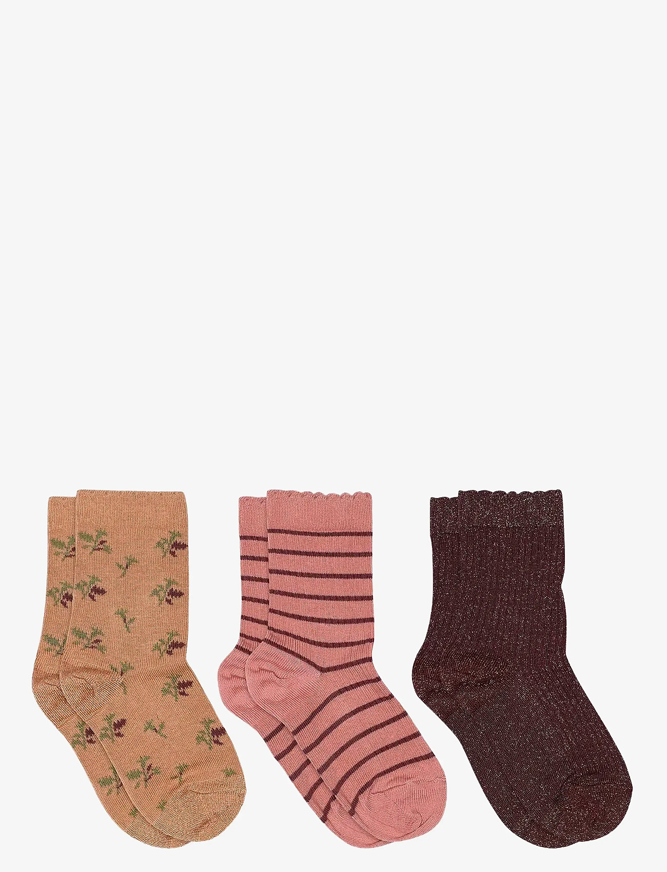 mp Denmark - Thora socks - 3-pack - strümpfe - tawny brown - 0