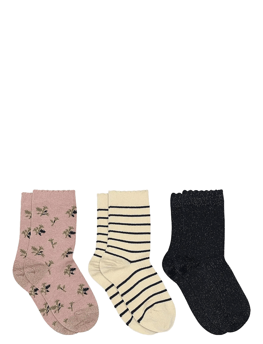 mp Denmark - Thora socks - 3-pack - sokid - wood rose - 0
