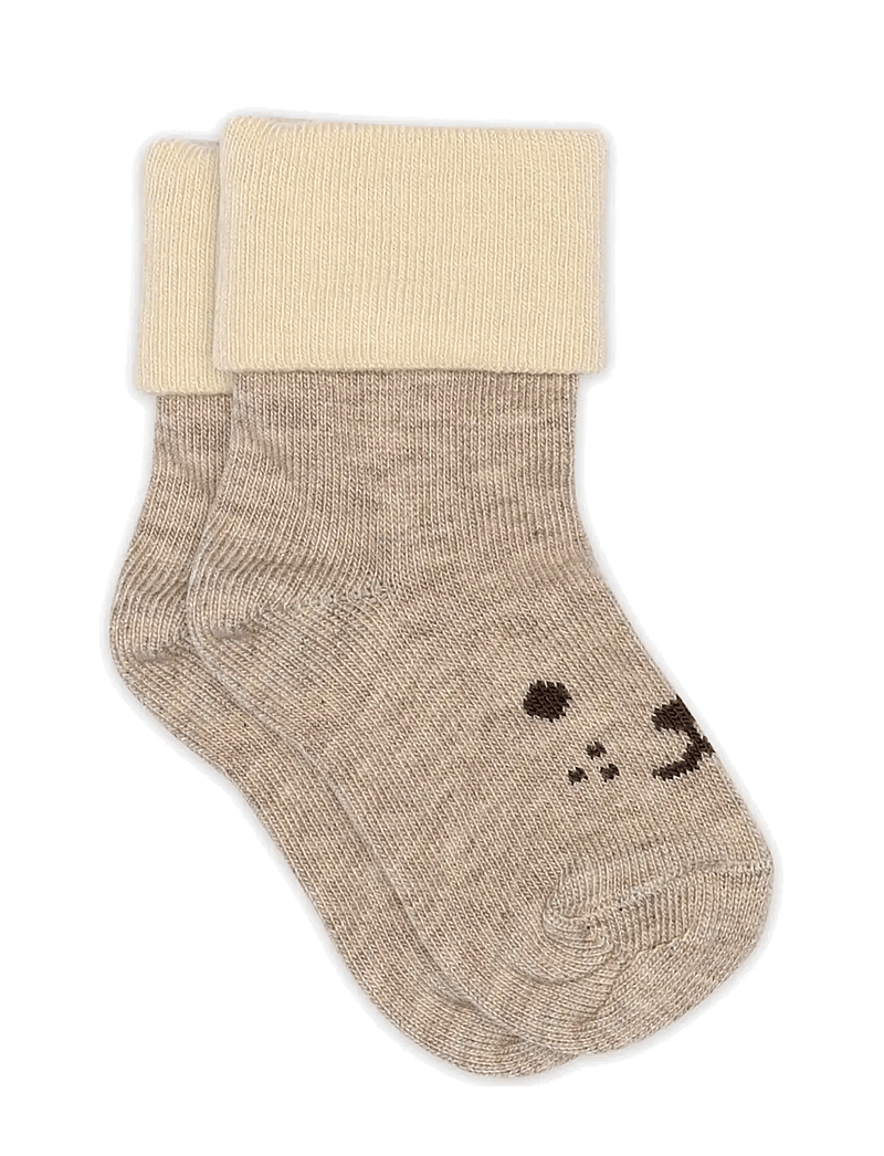 mp Denmark - Anton socks - babysokker - light brown melange - 0