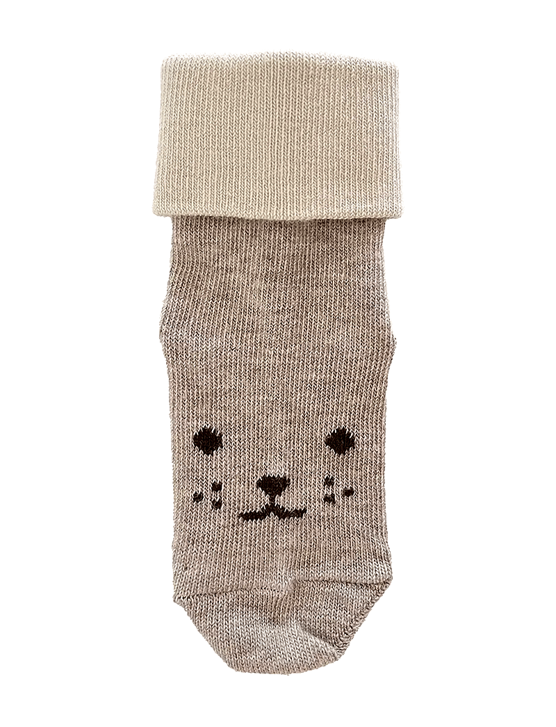 mp Denmark - Anton socks - babysokker - light brown melange - 1