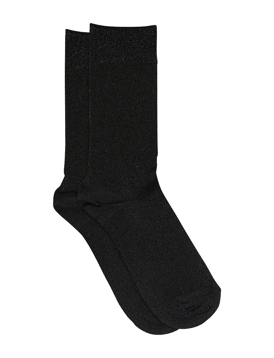 mp Denmark - Pernille glitter socks - klassikalised sokid - black - 0