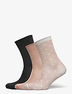 Glitter socks 3-pack - BLACK