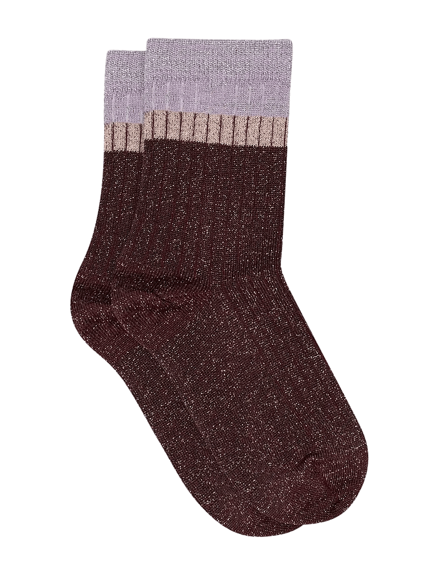 mp Denmark - Norma glitter socks - strumpor - grape skin - 0