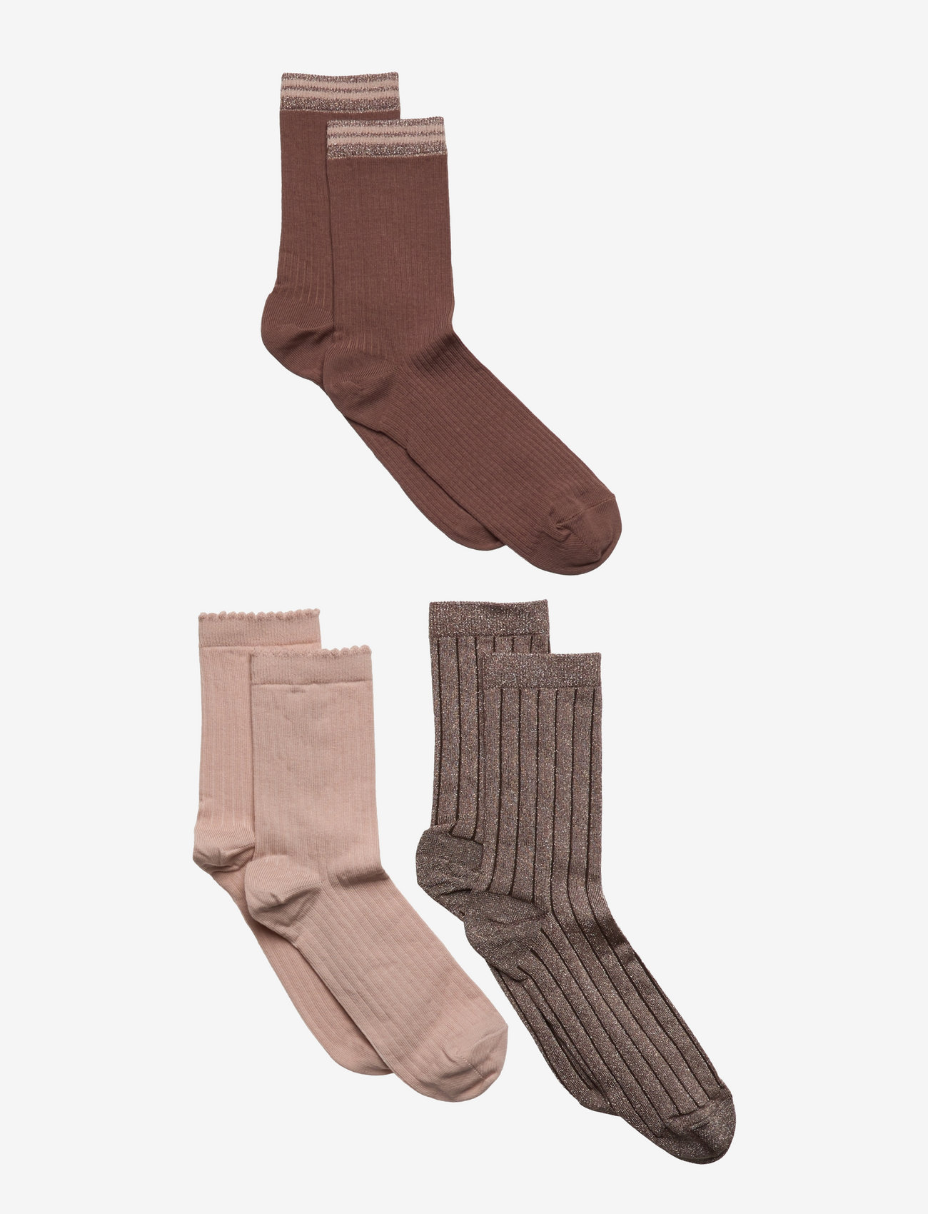 mp Denmark - Abby 3-pack socks - brown sienna - 0