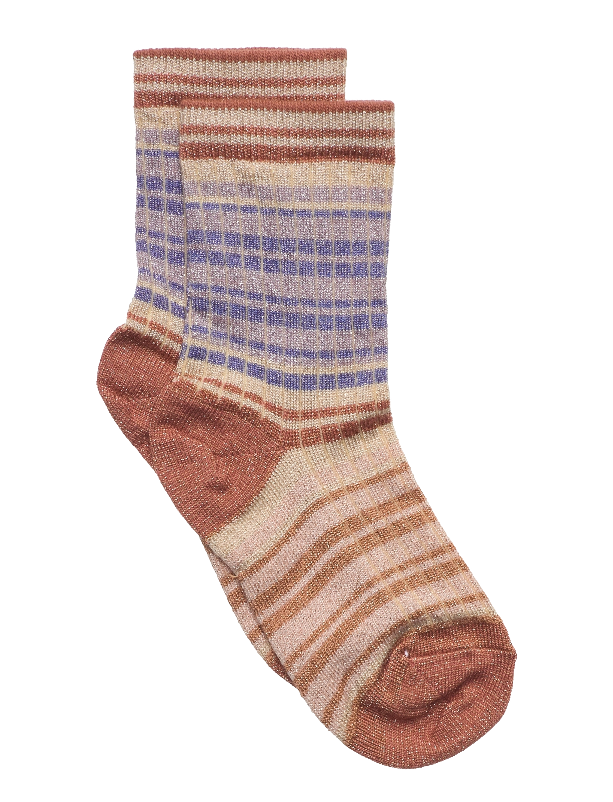 Vilma glitter socks - COPPER BROWN