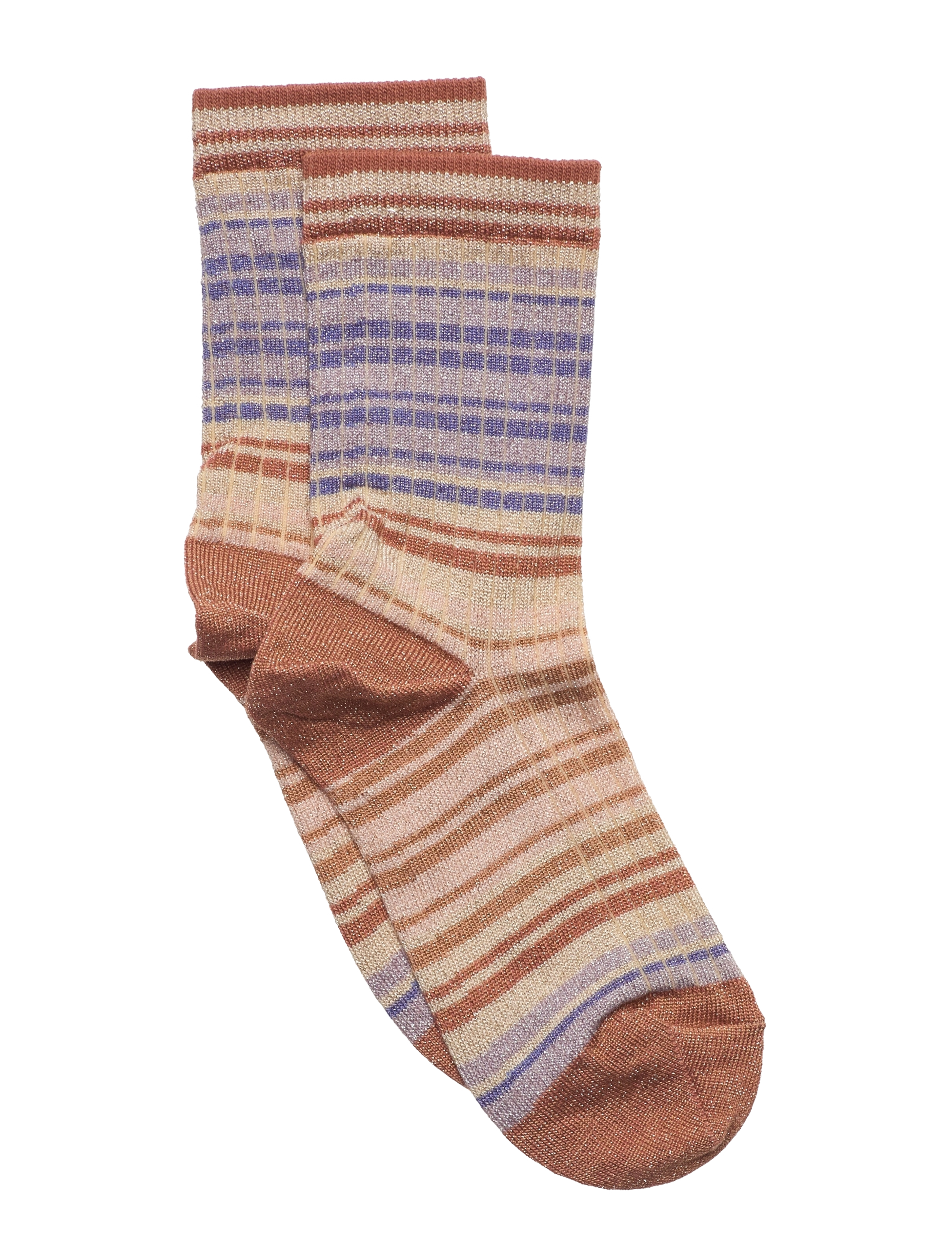 Vilma glitter socks - COPPER BROWN
