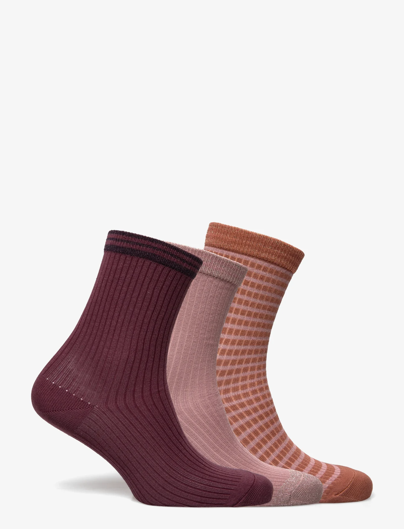 mp Denmark - Karen socks - 3-pack - mažiausios kainos - woodrose multi mix - 1