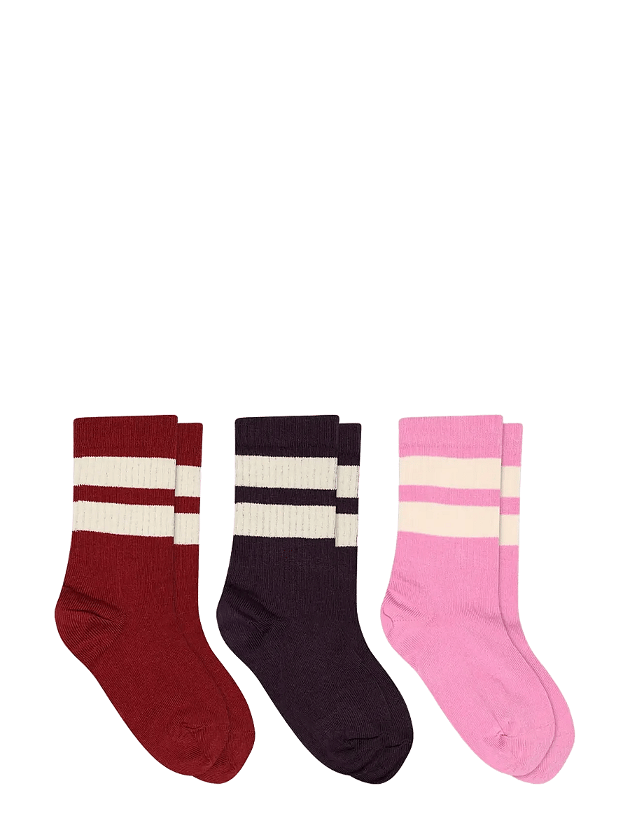 mp Denmark - Anker socks - 3-pack - strømper - dark purple - 0