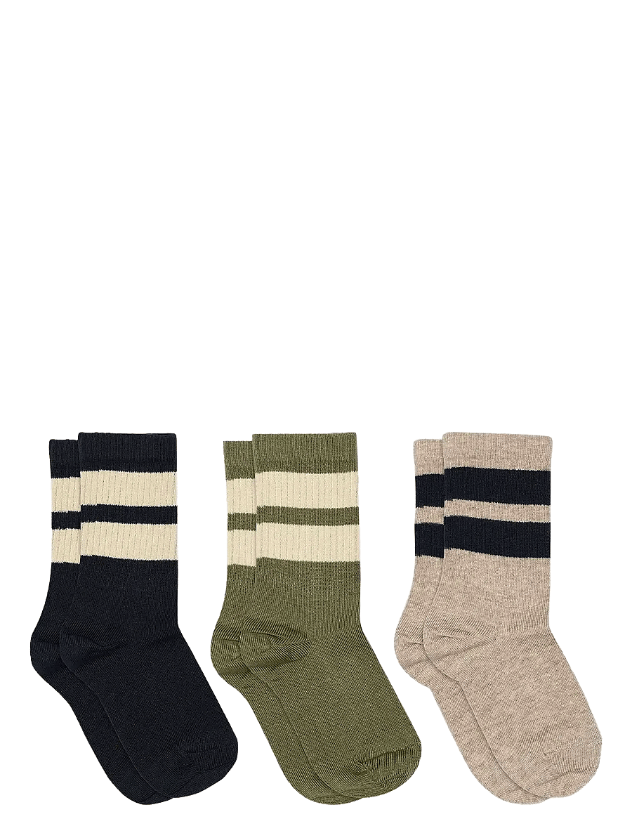 mp Denmark - Anker socks - 3-pack - strumpor - light brown melange - 0