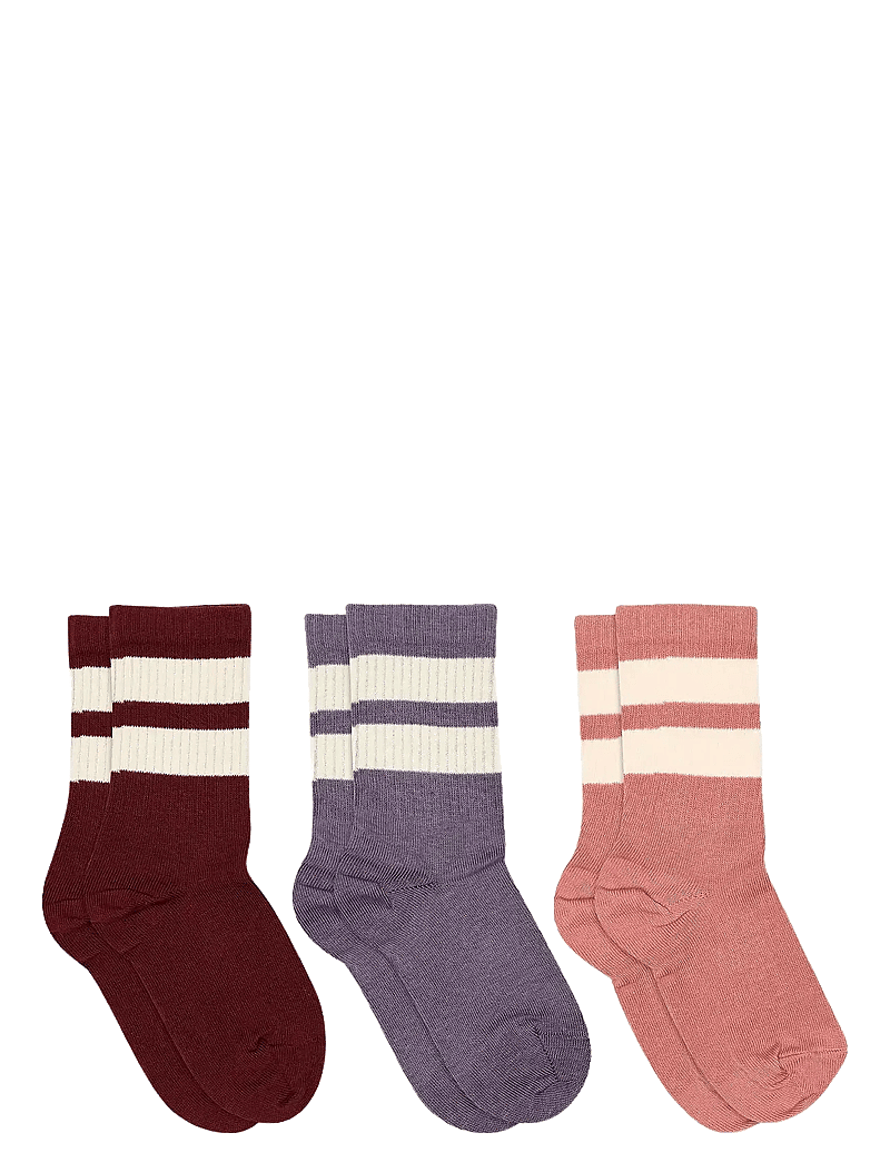 mp Denmark - Anker socks - 3-pack - strumpor - wine red - 0
