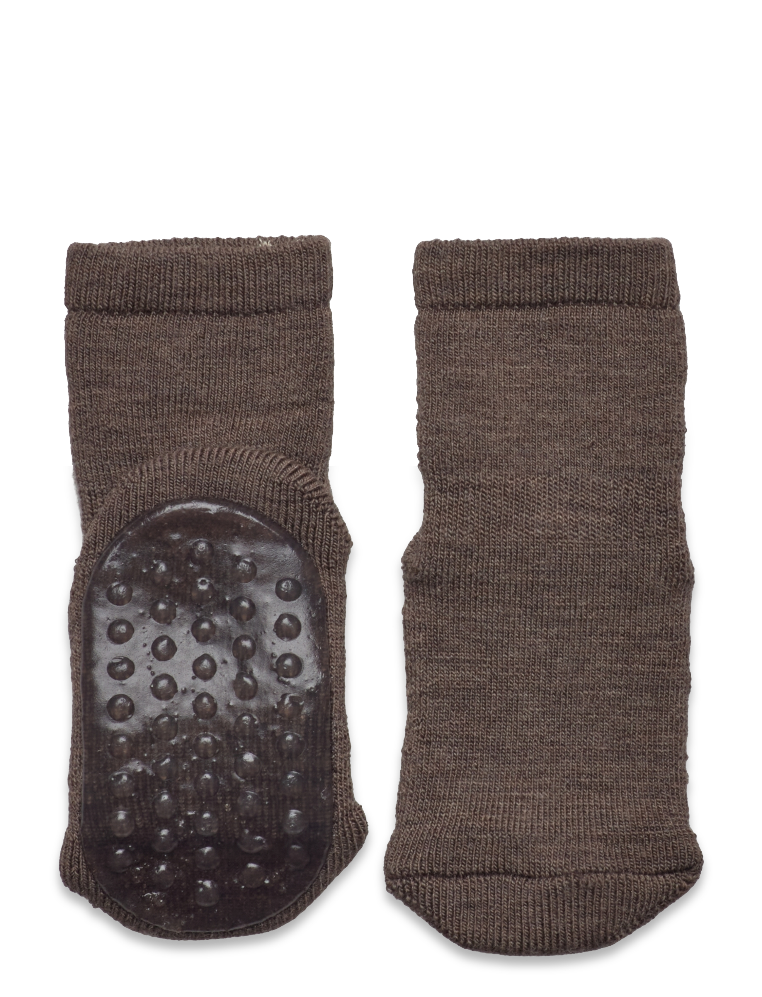 mp Denmark Wool Socks Anti-Slip, Børn, Skridsikre Uldsokker, Brun, Str: 29/32