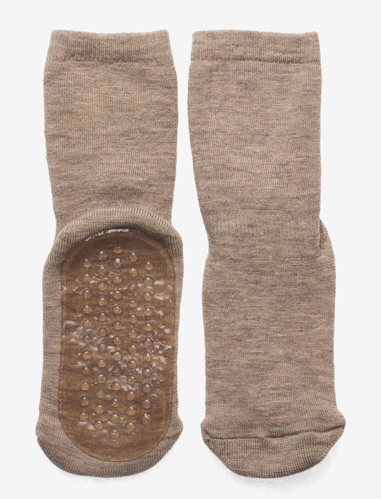 mp Denmark - Wool socks - anti-slip - skridsikre sokker - light brown melange - 0