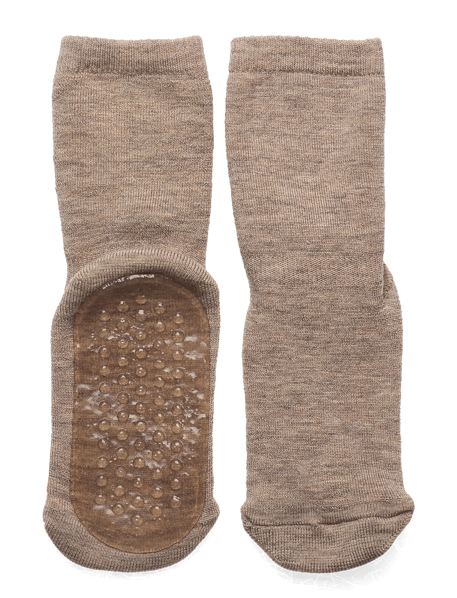 mp Denmark - Wool socks - anti-slip - anti-rutsch socken - light brown melange - 0